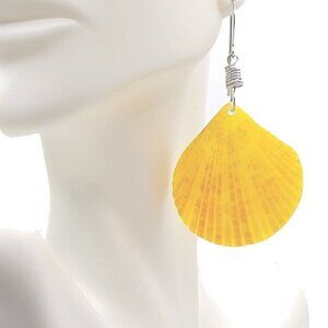 Handmade Orange-Yellow Pecten Earrings